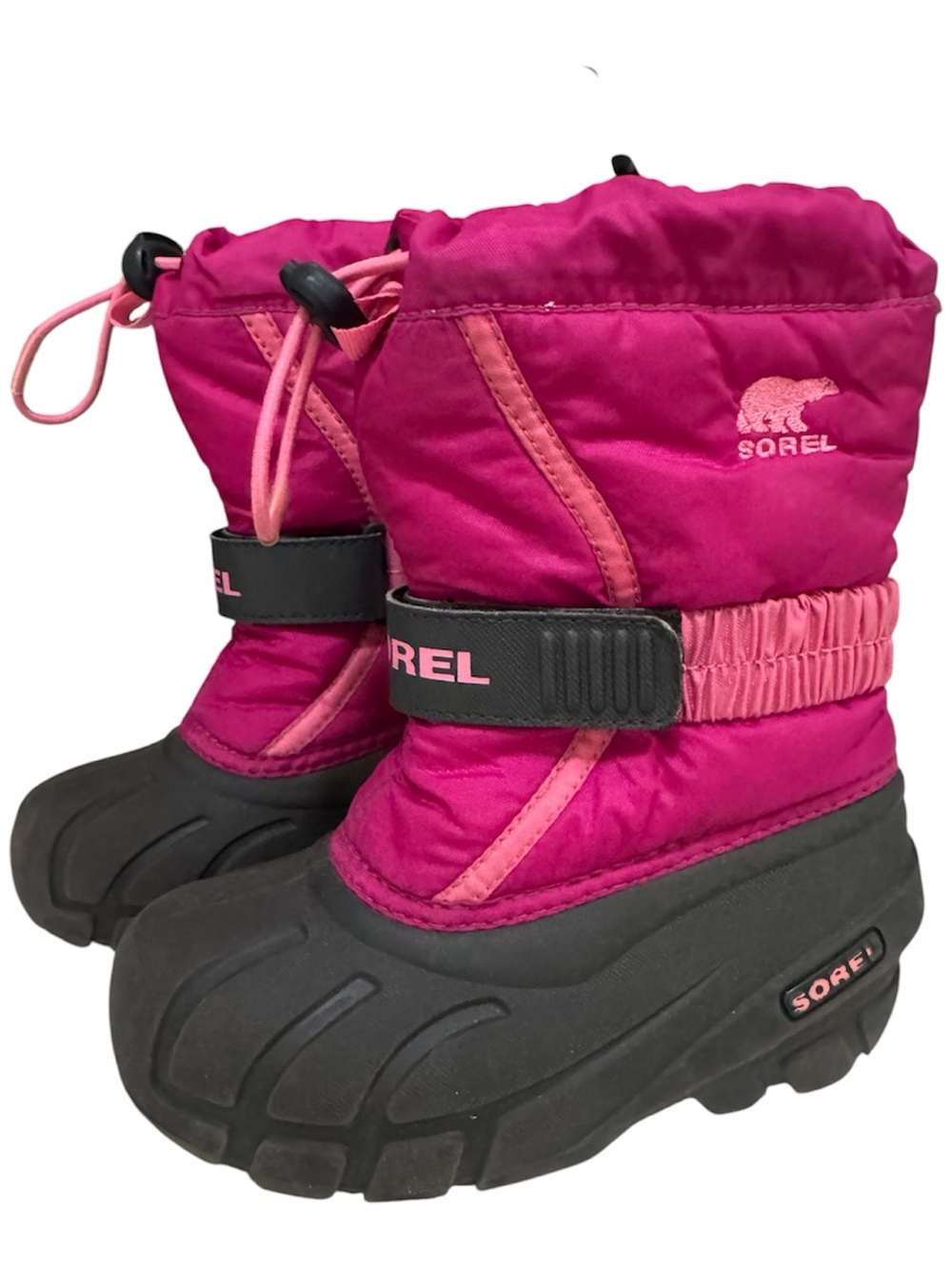 Sorel Youth Flurry Snow Boots in Pink ang Black - 11